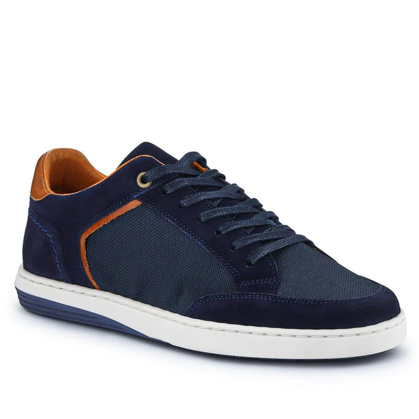 jones bootmaker Men's San Diego Leather Trainers - Navy Multi