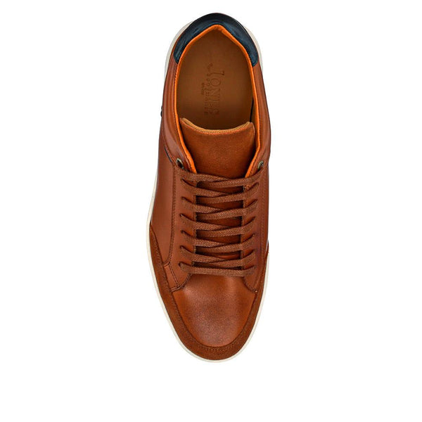 Jones Bootmaker Men's San Diego Leather Trainers - Tan Multi