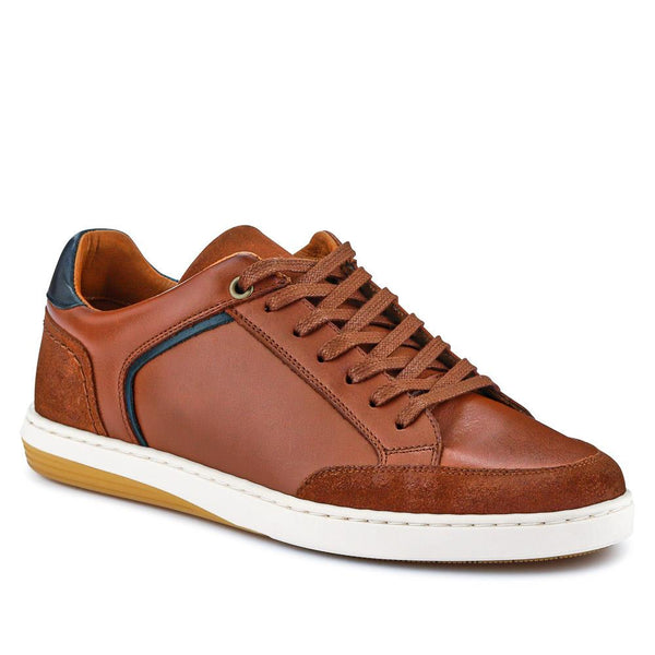 jones bootmaker Men's San Diego Leather Trainers - Tan Multi