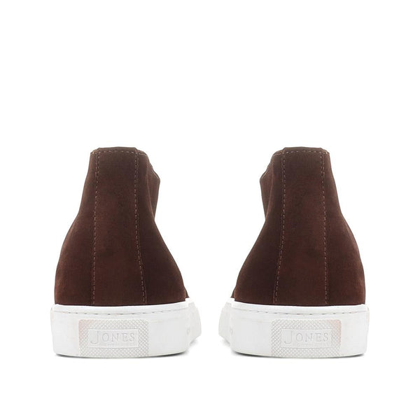Jones Bootmaker Men's Sedgefield Suede Slip-On Trainers - Dark Brown