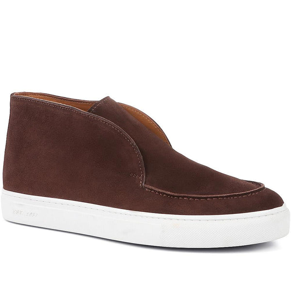 jones bootmaker Men's Sedgefield Suede Slip-On Trainers - Dark Brown