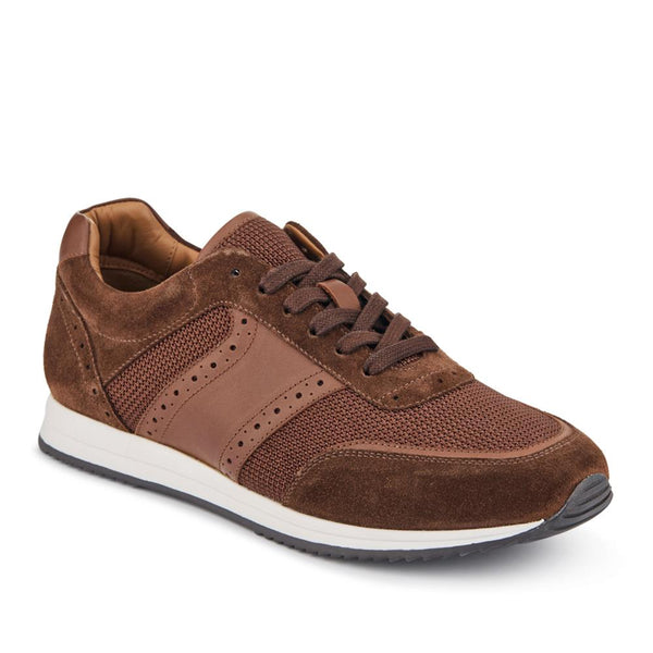 jones bootmaker Men's Sergio Lace-Up Leather Trainers - Brown Suede
