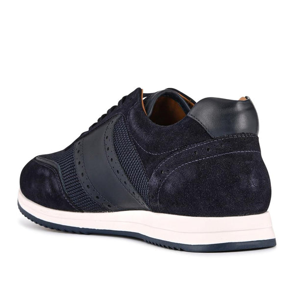 Jones Bootmaker Men's Sergio Lace-Up Leather Trainers - Navy Suede