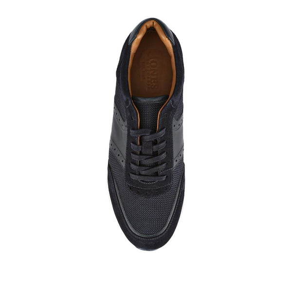 Jones Bootmaker Men's Sergio Lace-Up Leather Trainers - Navy Suede