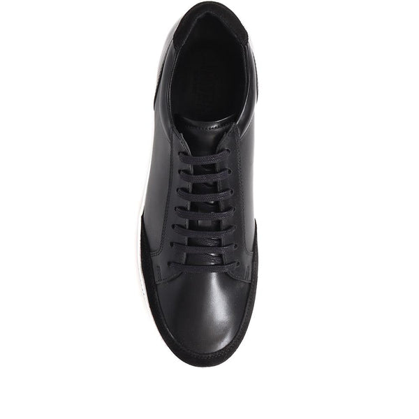Jones Bootmaker Men's Simeon Leather Trainers - Black