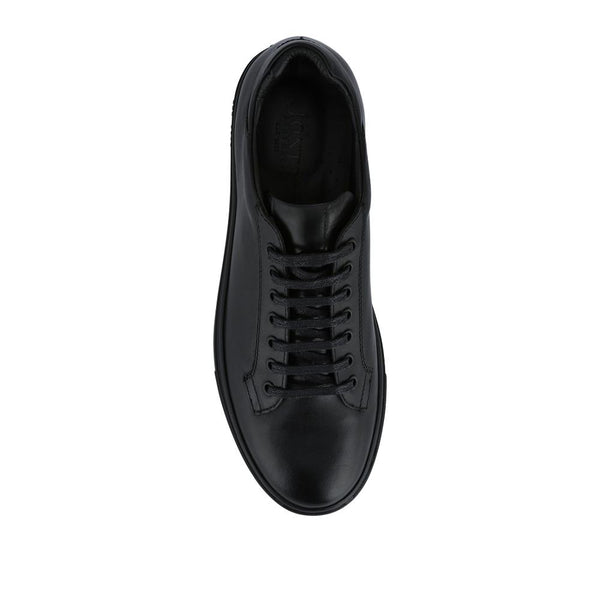 Jones Bootmaker Men's Simon Leather Men's Trainers - Black-Black