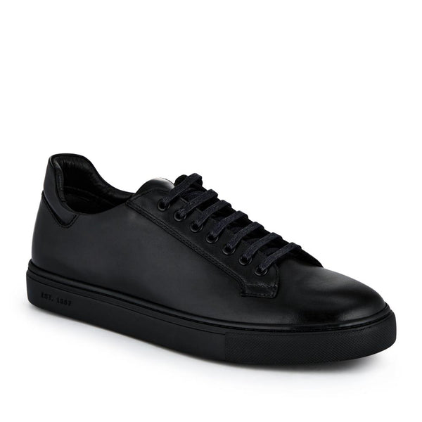 jones bootmaker Men's Simon Leather Men's Trainers - Black-Black