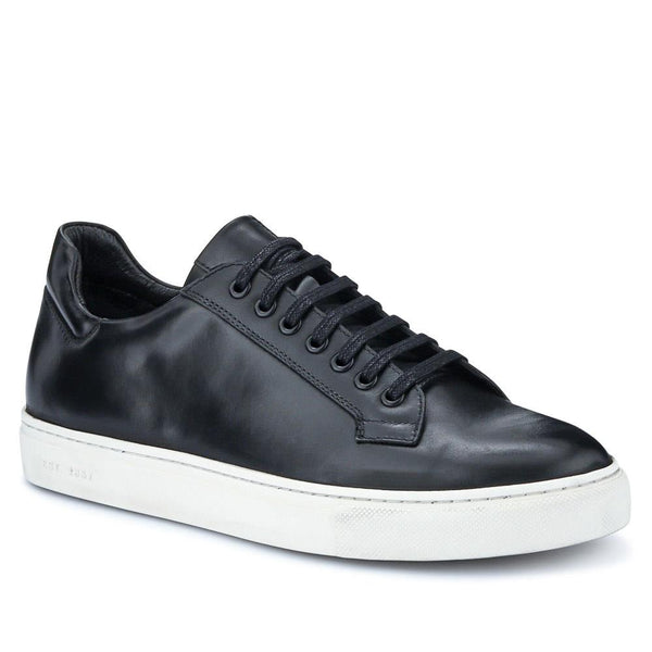 Jones Bootmaker Men's Simon Leather Men's Trainers - Black Leather