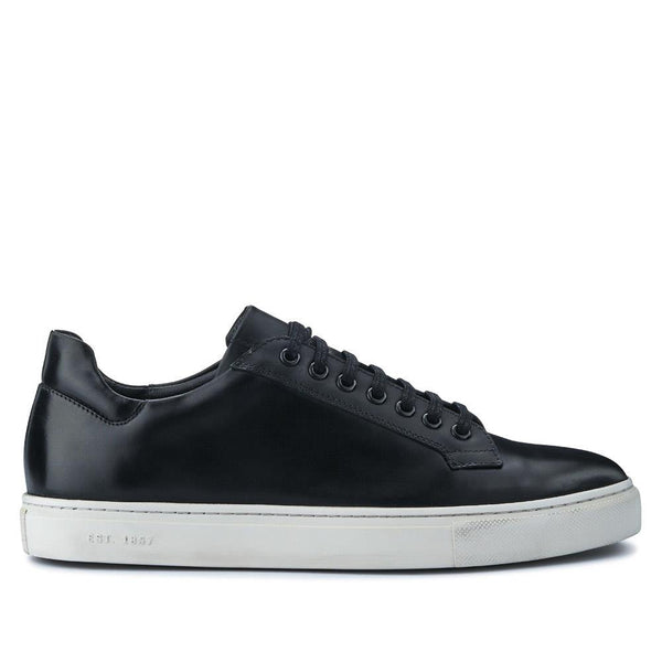 Jones Bootmaker Men's Simon Leather Men's Trainers - Black Leather