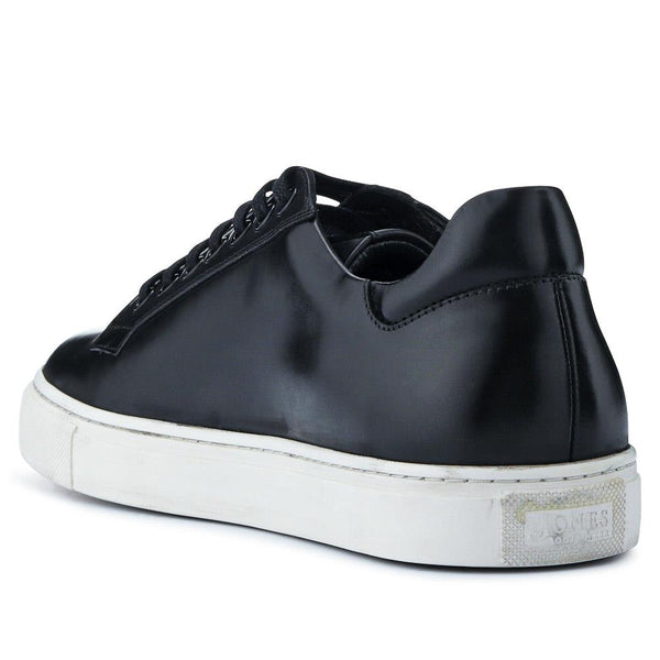 Jones Bootmaker Men's Simon Leather Men's Trainers - Black Leather