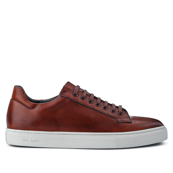 Jones Bootmaker Men's Simon Leather Men's Trainers - Cognac Leather