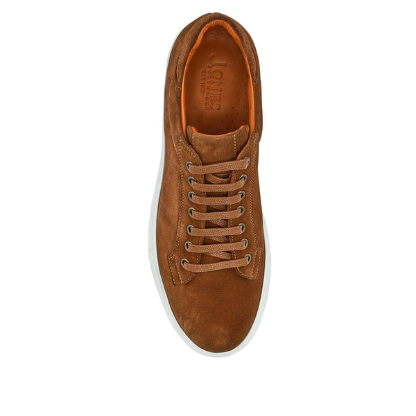 Jones Bootmaker Men's Simon Leather Men's Trainers - Tan Suede