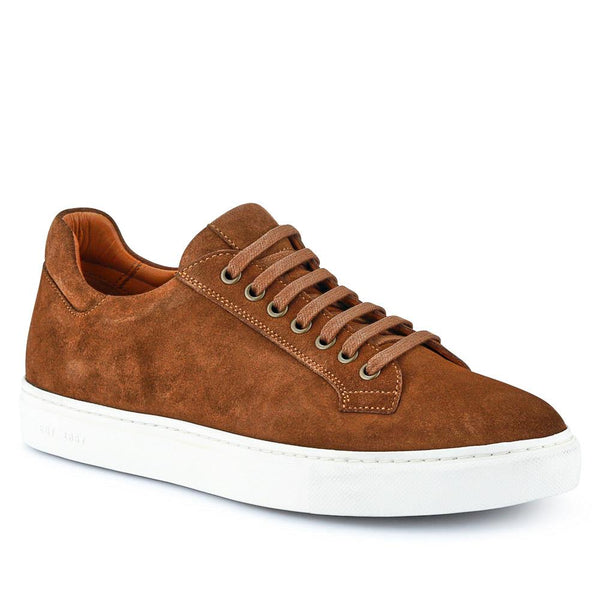 jones bootmaker Men's Simon Leather Men's Trainers - Tan Suede