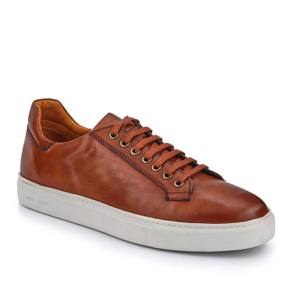 jones bootmaker Men's Simon Leather Men's Trainers - Tan