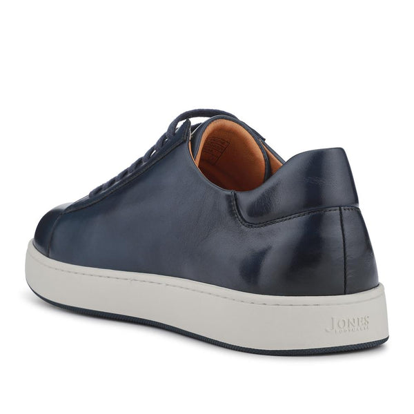Jones Bootmaker Men's Simone Wide-Fit Leather Trainers - Navy