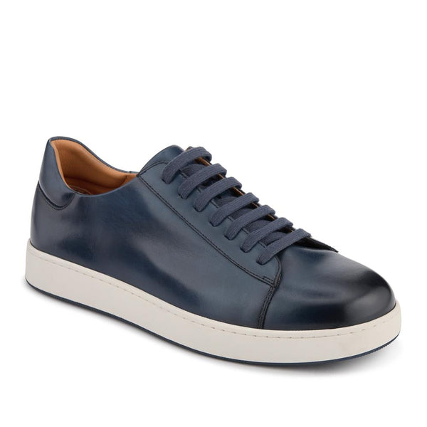 jones bootmaker Men's Simone Wide-Fit Leather Trainers - Navy