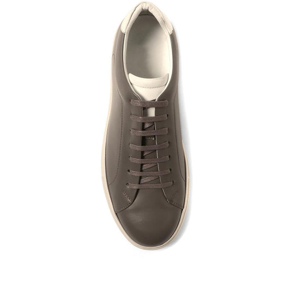 Jones Bootmaker Men's Singapore Leather Lace-Up Trainers - Grey-White