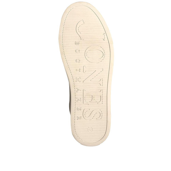 Jones Bootmaker Men's Singapore Leather Lace-Up Trainers - Grey-White