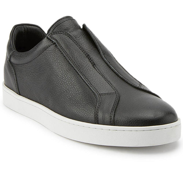 jones bootmaker Men's Slade Suede Trainers - Black Grain