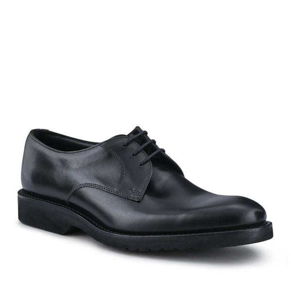 jones bootmaker Men's Smart Leather Wide-Fit Derby Shoes - Black
