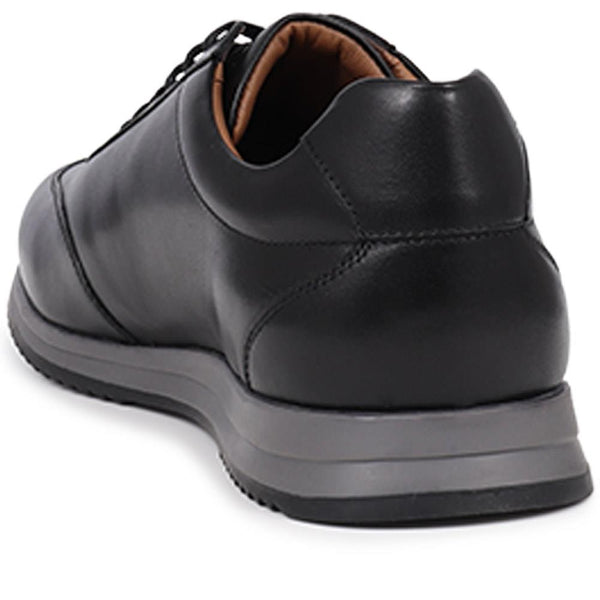 Jones Bootmaker Men's Southend2 Leather Trainers - Black-Grey