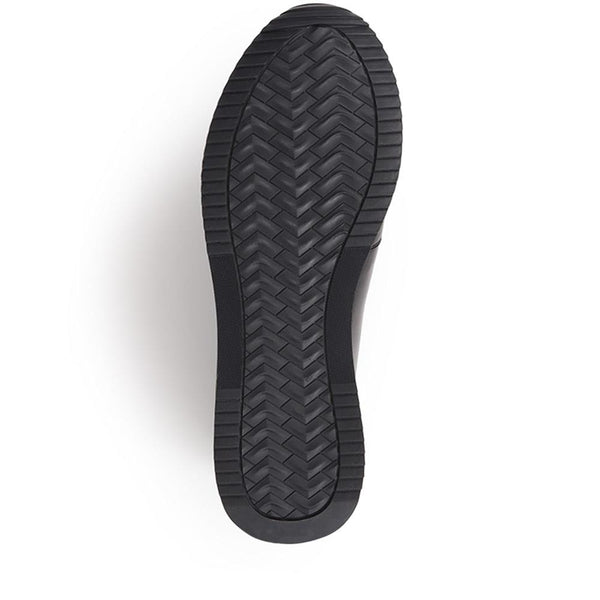 Jones Bootmaker Men's Southend2 Leather Trainers - Black-Grey