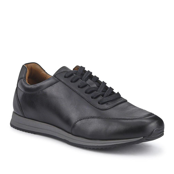 jones bootmaker Men's Southend2 Leather Trainers - Black