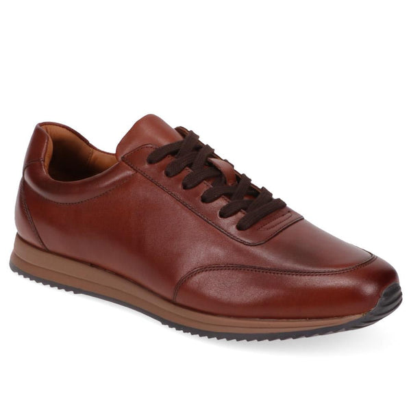 jones bootmaker Men's Southend2 Leather Trainers - Dark Brown