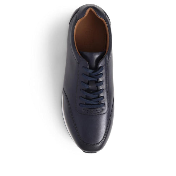 Jones Bootmaker Men's Southend2 Leather Trainers - Navy