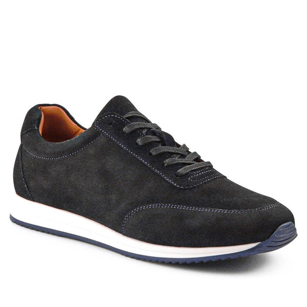 jones bootmaker Men's Southend2 Leather Trainers - Navy Suede