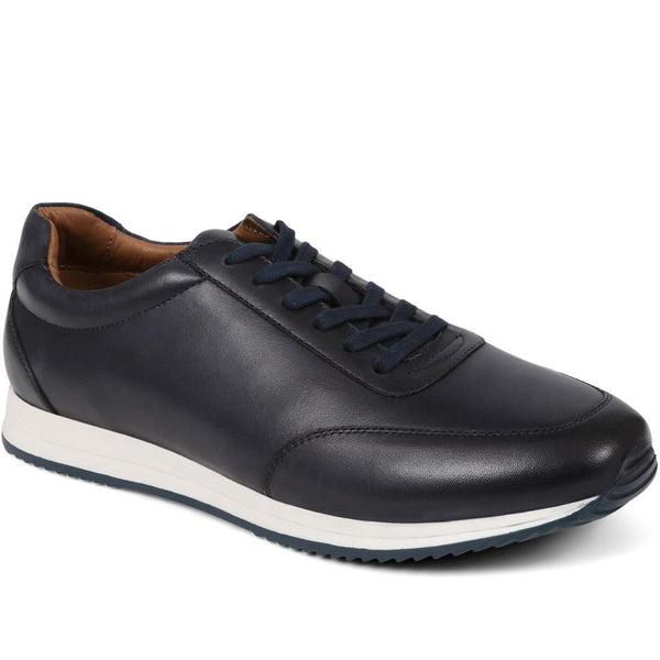 jones bootmaker Men's Southend2 Leather Trainers - Navy