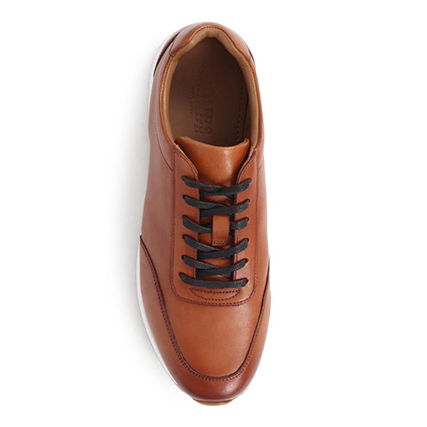 Jones Bootmaker Men's Southend2 Leather Trainers - Tan