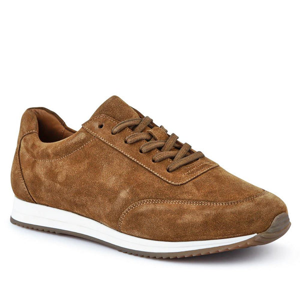 jones bootmaker Men's Southend2 Leather Trainers - Tan Suede