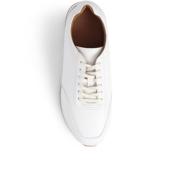 Jones Bootmaker Men's Southend2 Leather Trainers - White