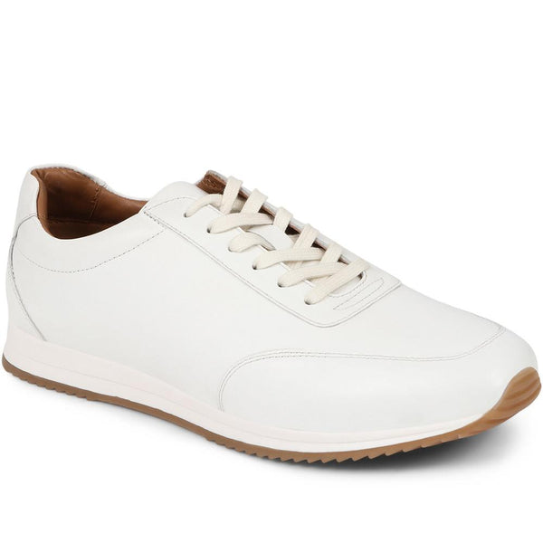 jones bootmaker Men's Southend2 Leather Trainers - White