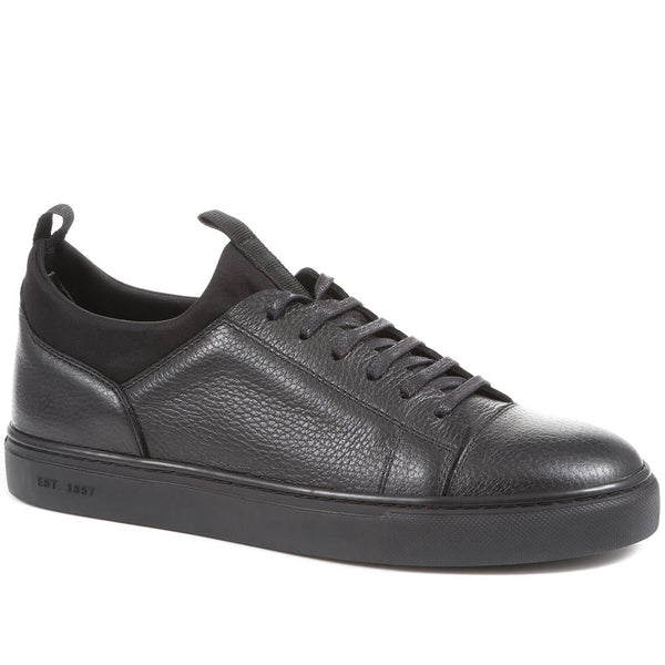 jones bootmaker Men's Southgate Leather Trainer - Black