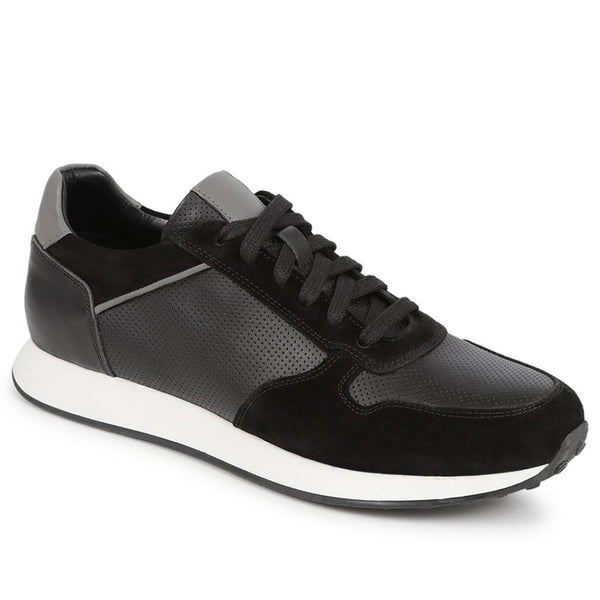 jones bootmaker Men's Southsea Lace-Up Trainers - Black