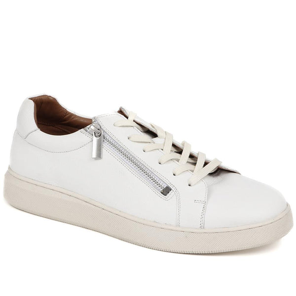 jones bootmaker Men's Spenser Leather Trainers - White