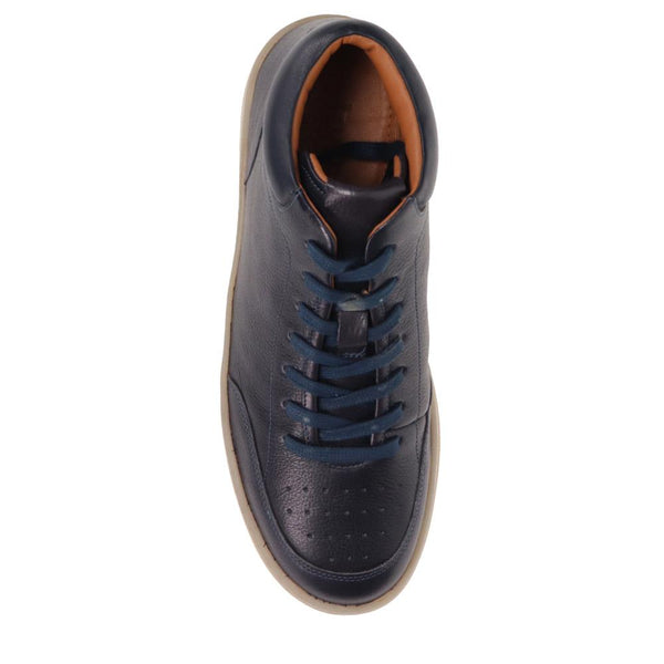 Jones Bootmaker Men's Stafford Leather Lace-Up Trainers - Navy