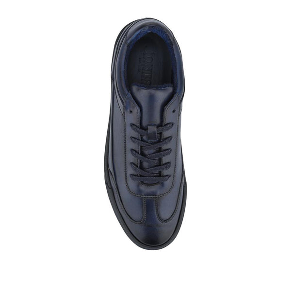 Jones Bootmaker Men's Thorne Leather Lace-Up Trainers - Navy