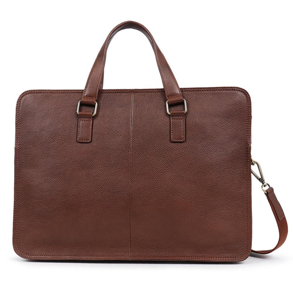 Jones Bootmaker Men's University Leather Briefcase - Tan Grain