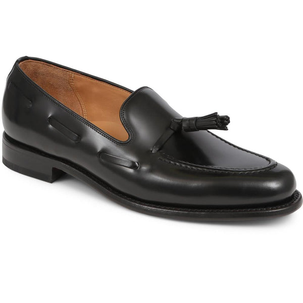 jones bootmaker Men's Utah1 Loake Leather Tassel Loafers - Black