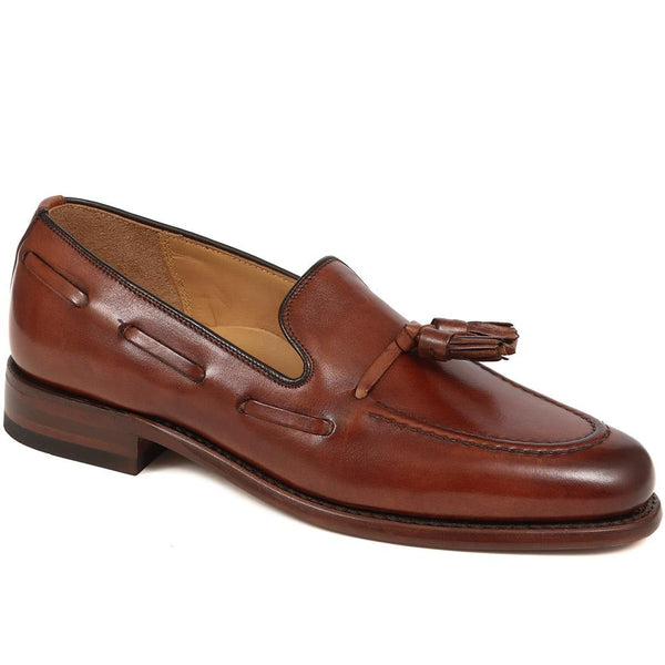 jones bootmaker Men's Utah1 Loake Leather Tassel Loafers - Brown