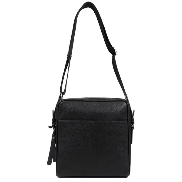 jones bootmaker Men's Vincent Leather Shoulder Bag - Black Grain