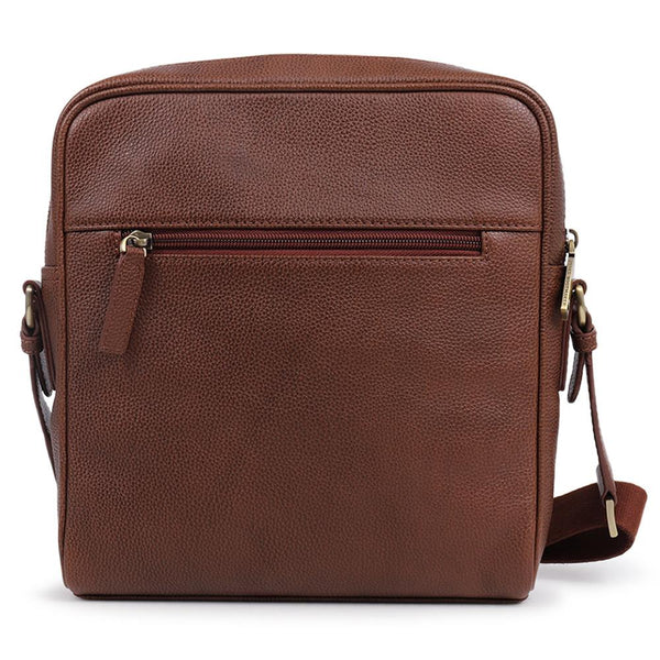 jones bootmaker Men's Vincent Leather Shoulder Bag - Tan Grain