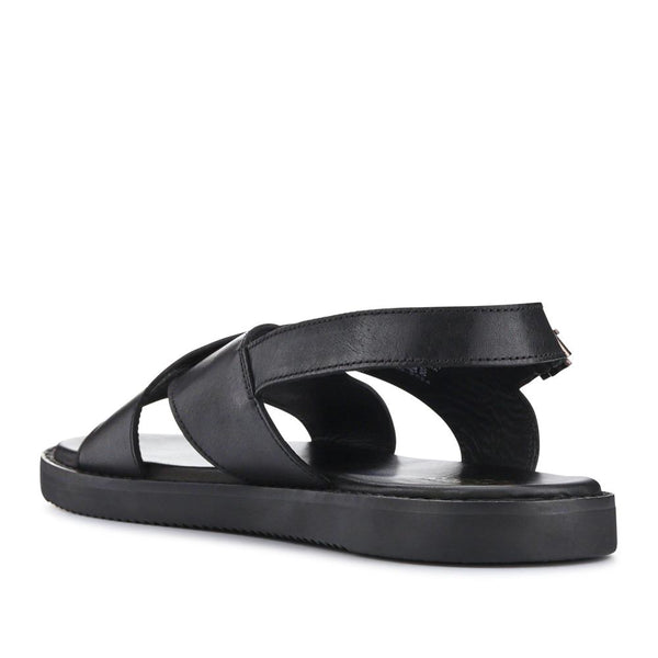 Jones Bootmaker Men's Westbury Leather Buckled Sandals - Black
