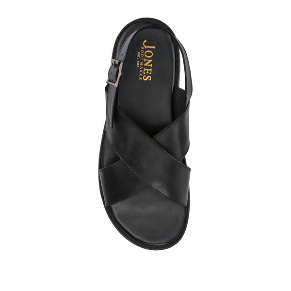 Jones Bootmaker Men's Westbury Leather Buckled Sandals - Black