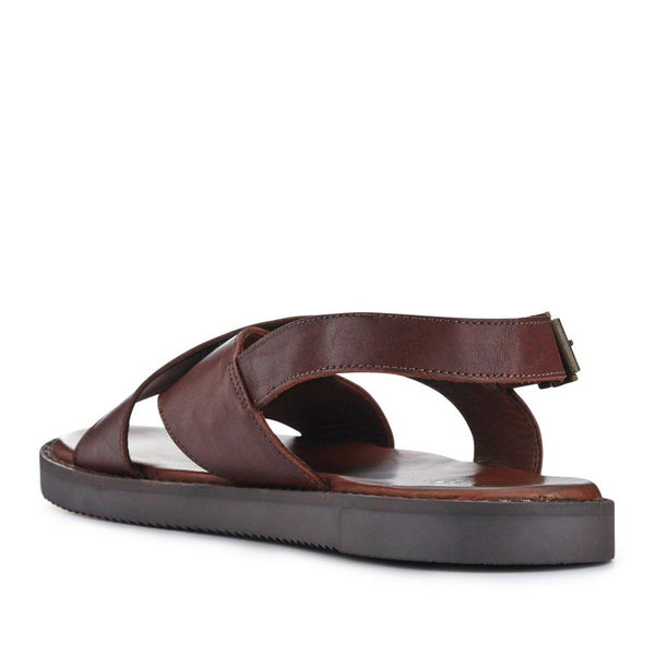 Jones Bootmaker Men's Westbury Leather Buckled Sandals - Dark Brown