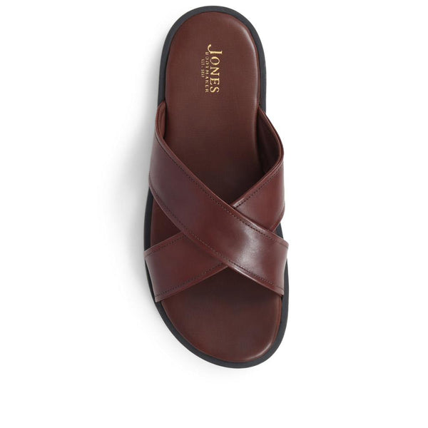 Jones Bootmaker Men's Whitehaven Leather Mules - Dark Brown