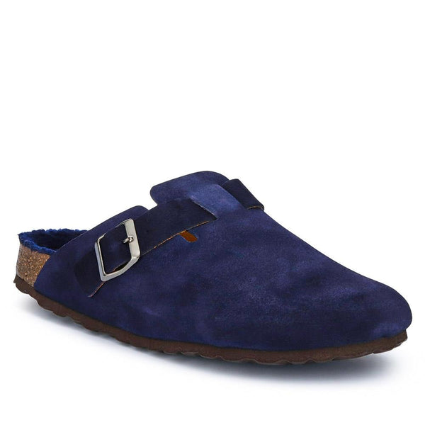 jones bootmaker Men's Zaid Suede Slippers - Navy Suede